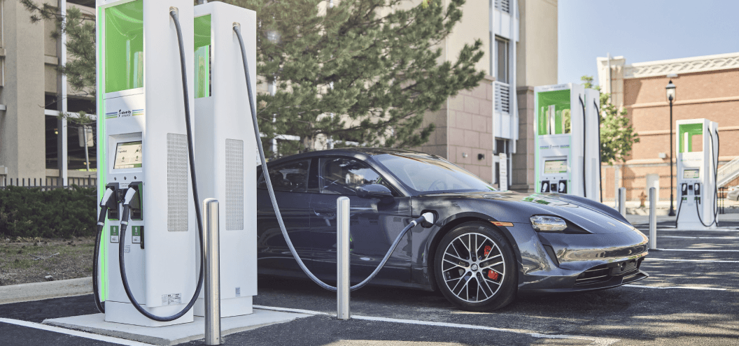 Porsche at charging station
