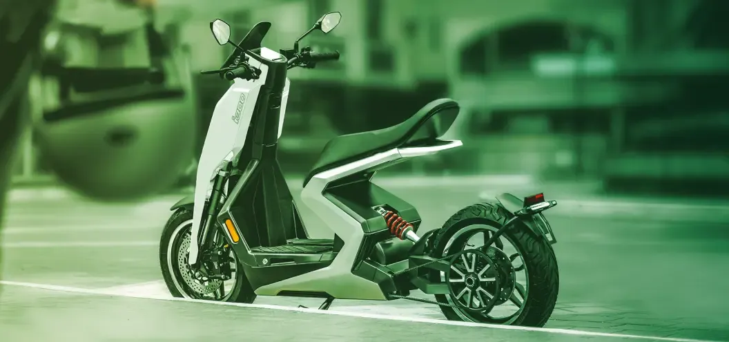 Zapp i300 eScooter parked bys sidewalk