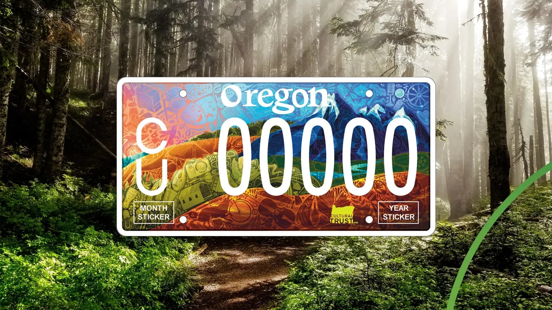 Oregon cultural license plate Example