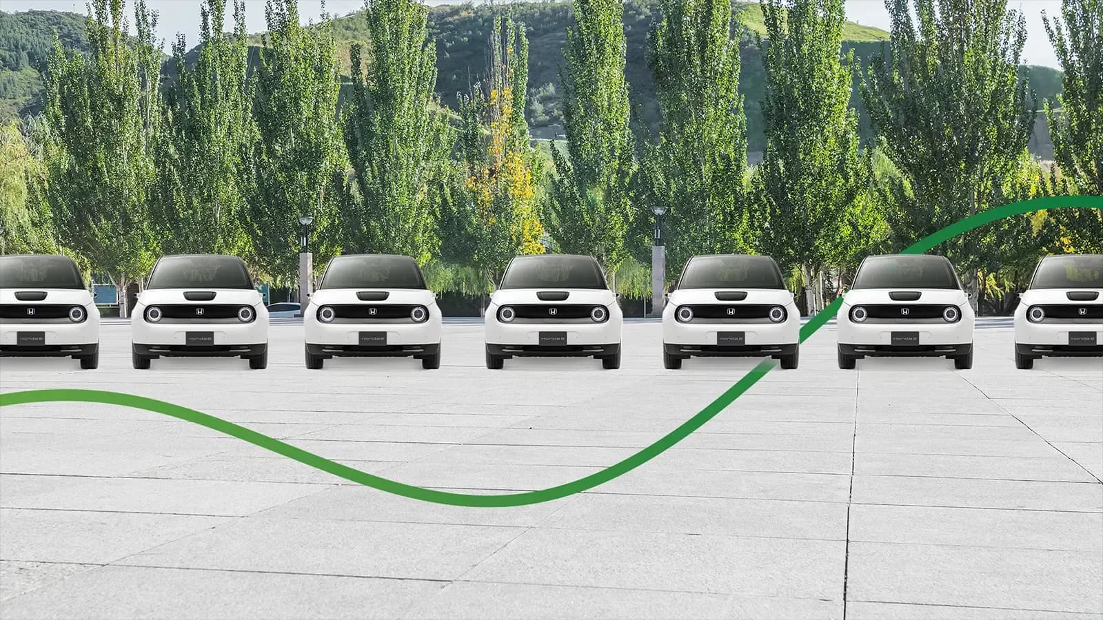 future Honda car lineup in front of trees