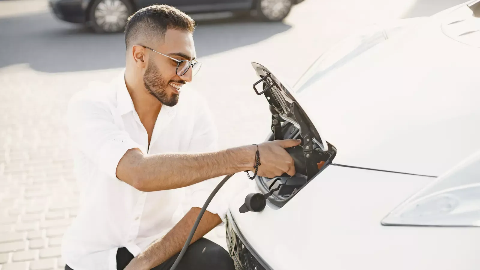 Man charging car