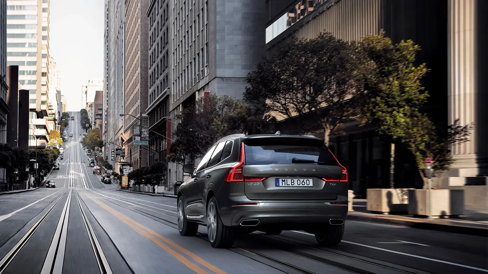 Plug-in Hybrid Car drivin through city