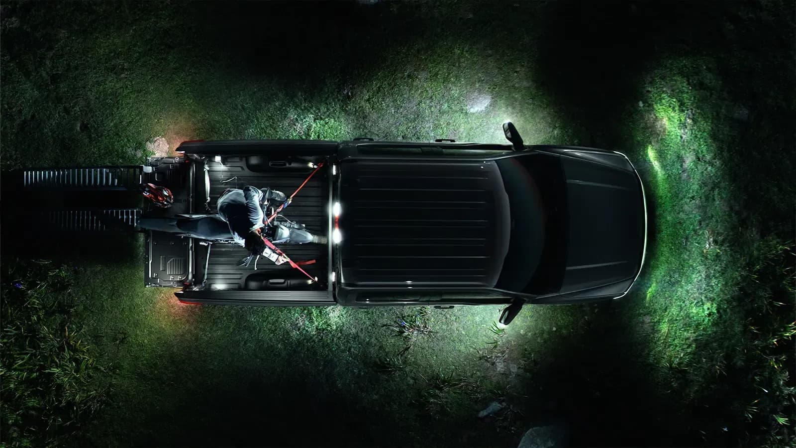 Top view of Ford F-150 lightning