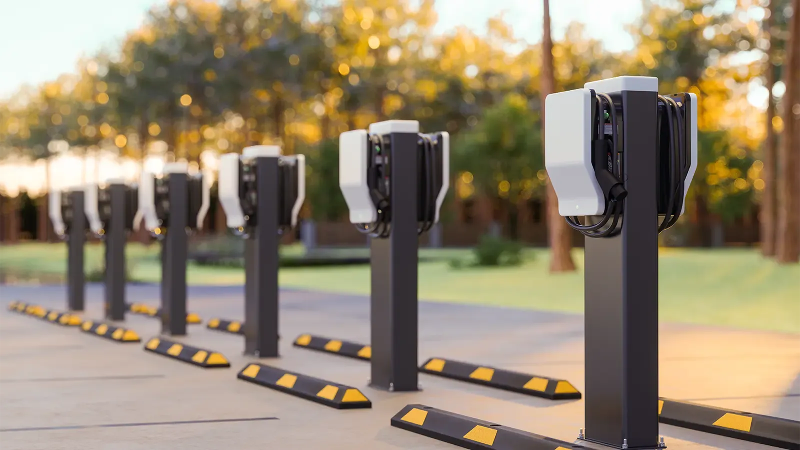 Bank of charging stations