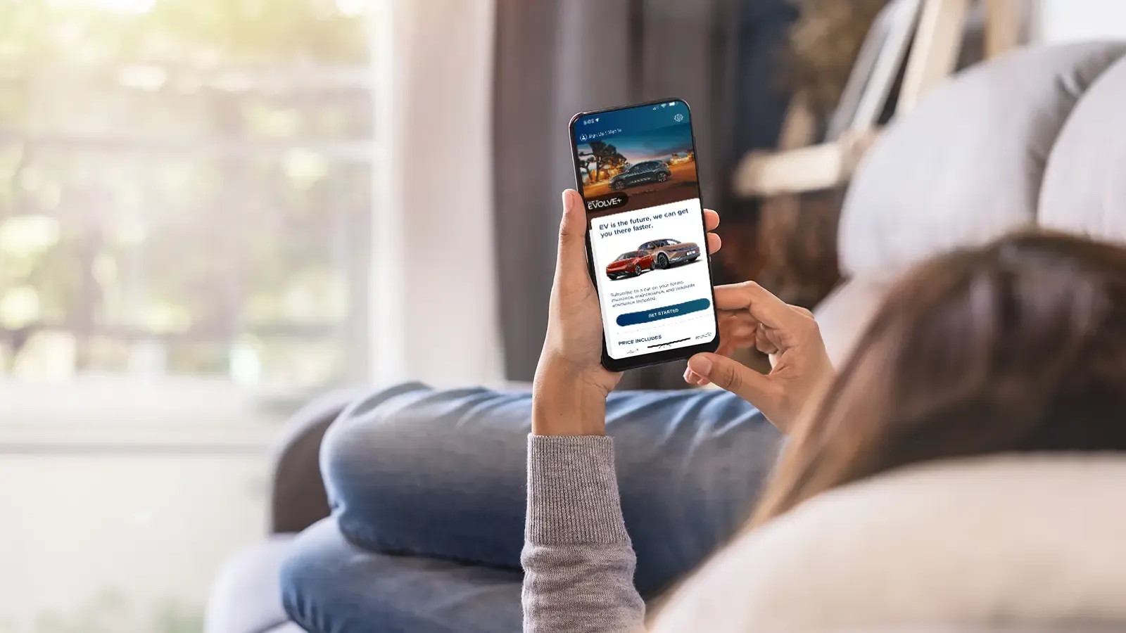 person using Hyundai Evolve App 