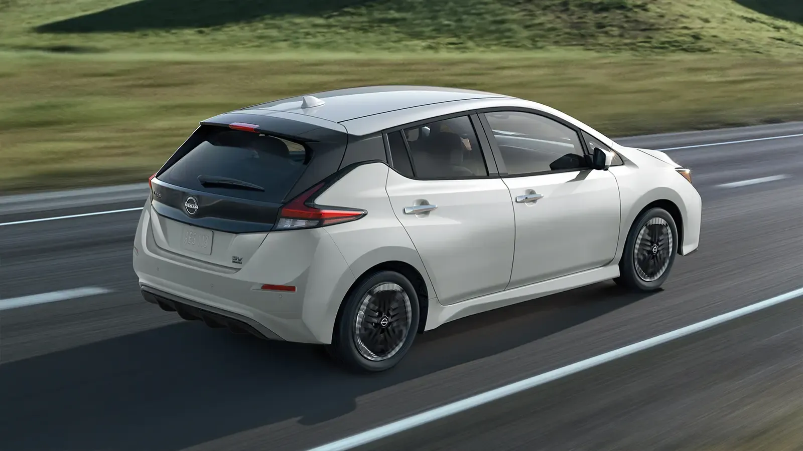 Nissan Leaf driving on the road