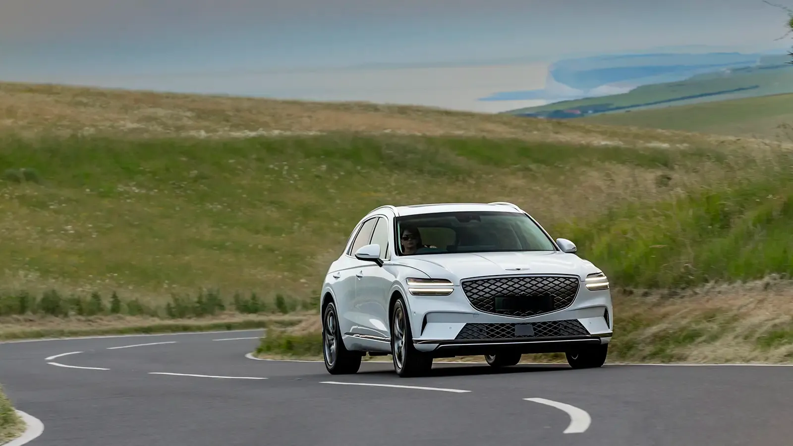 Genesis Electrified GV70 driving on the road