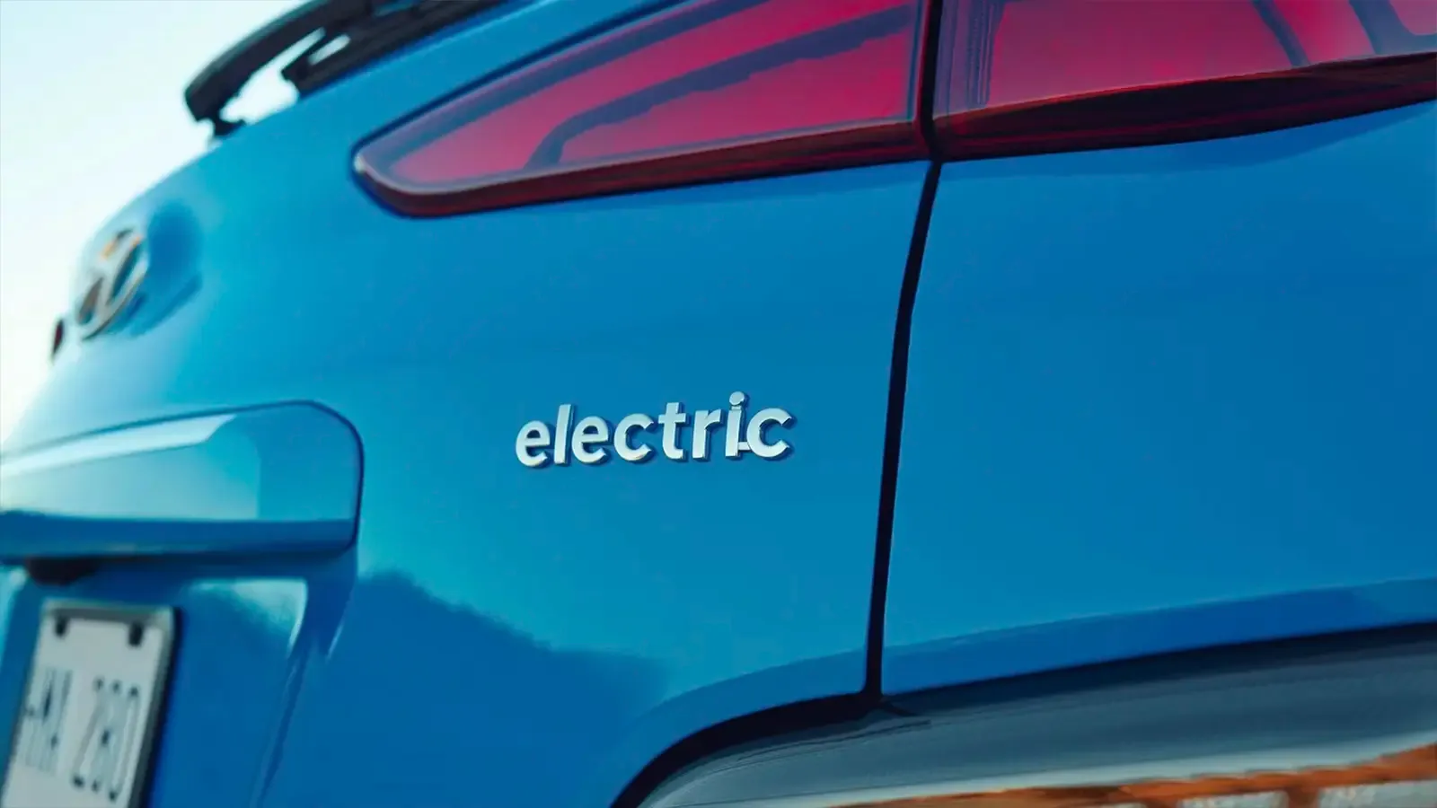 Back of Kona Electric with word "electric"