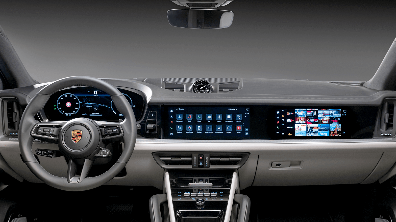 The Porsche Cayenne completely revised display and control concept 