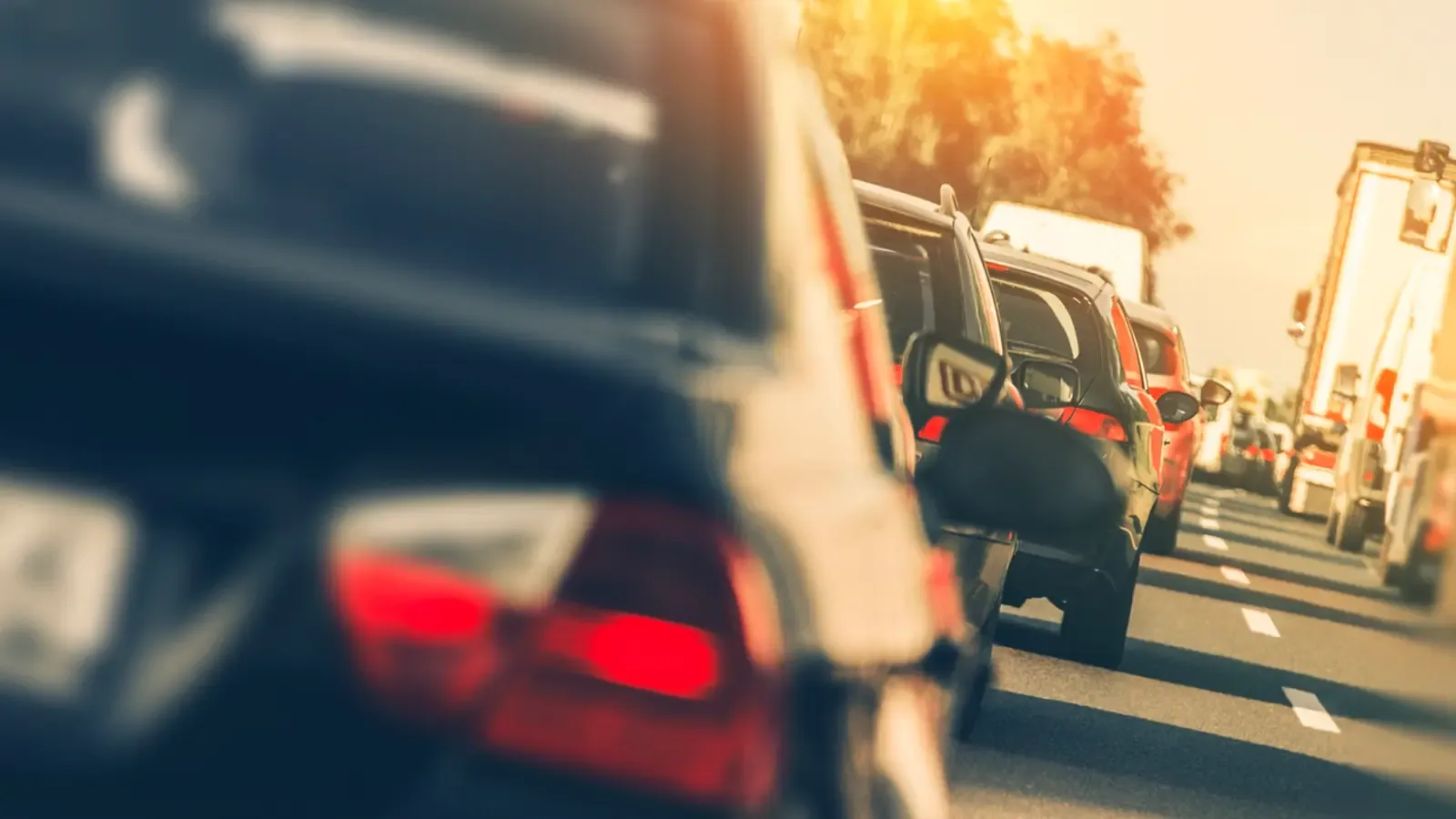 Cars driving in traffic on highway 