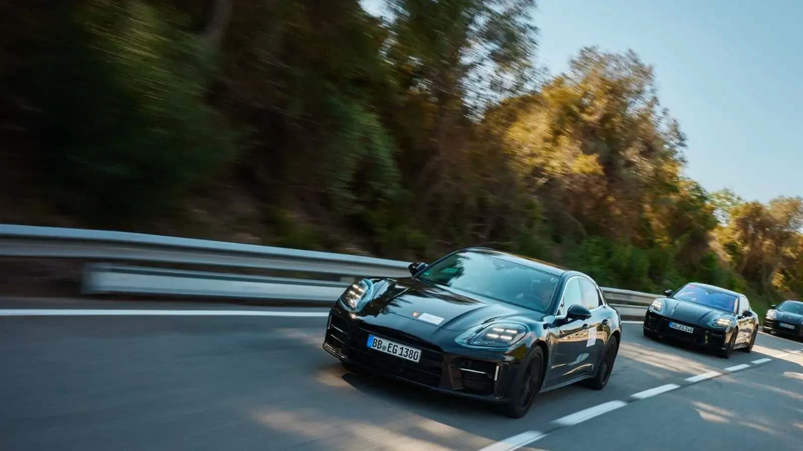 Porsche Panamera driving on the road