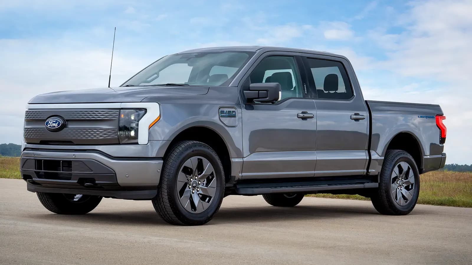 Ford F-150 Lightning exterior on a road