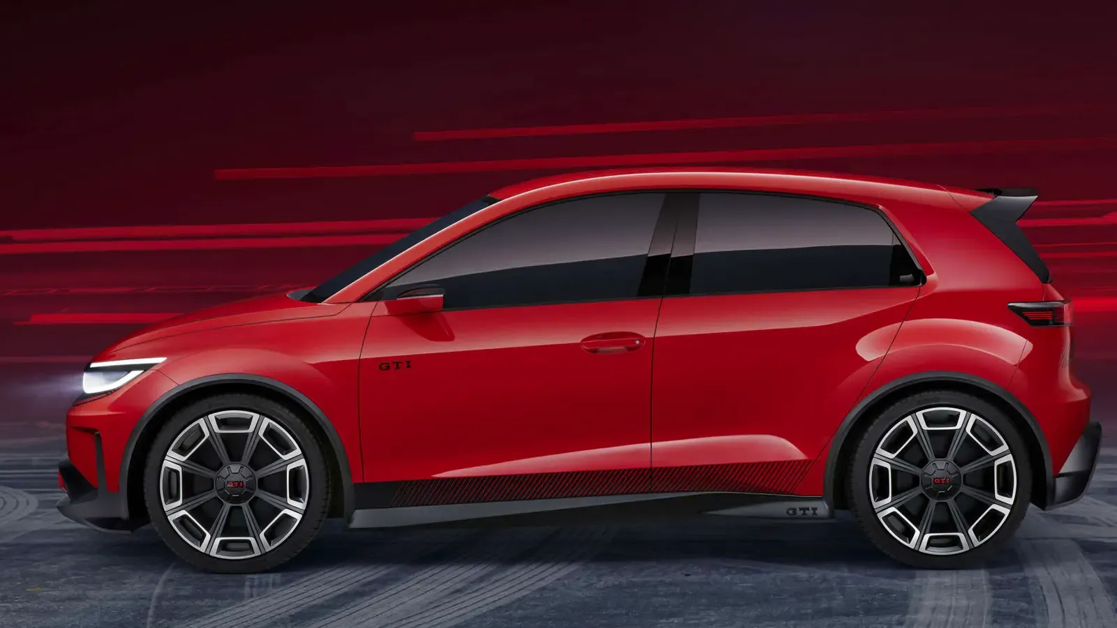  Volkswagen’s Electric GTI concept side profile exterior view 