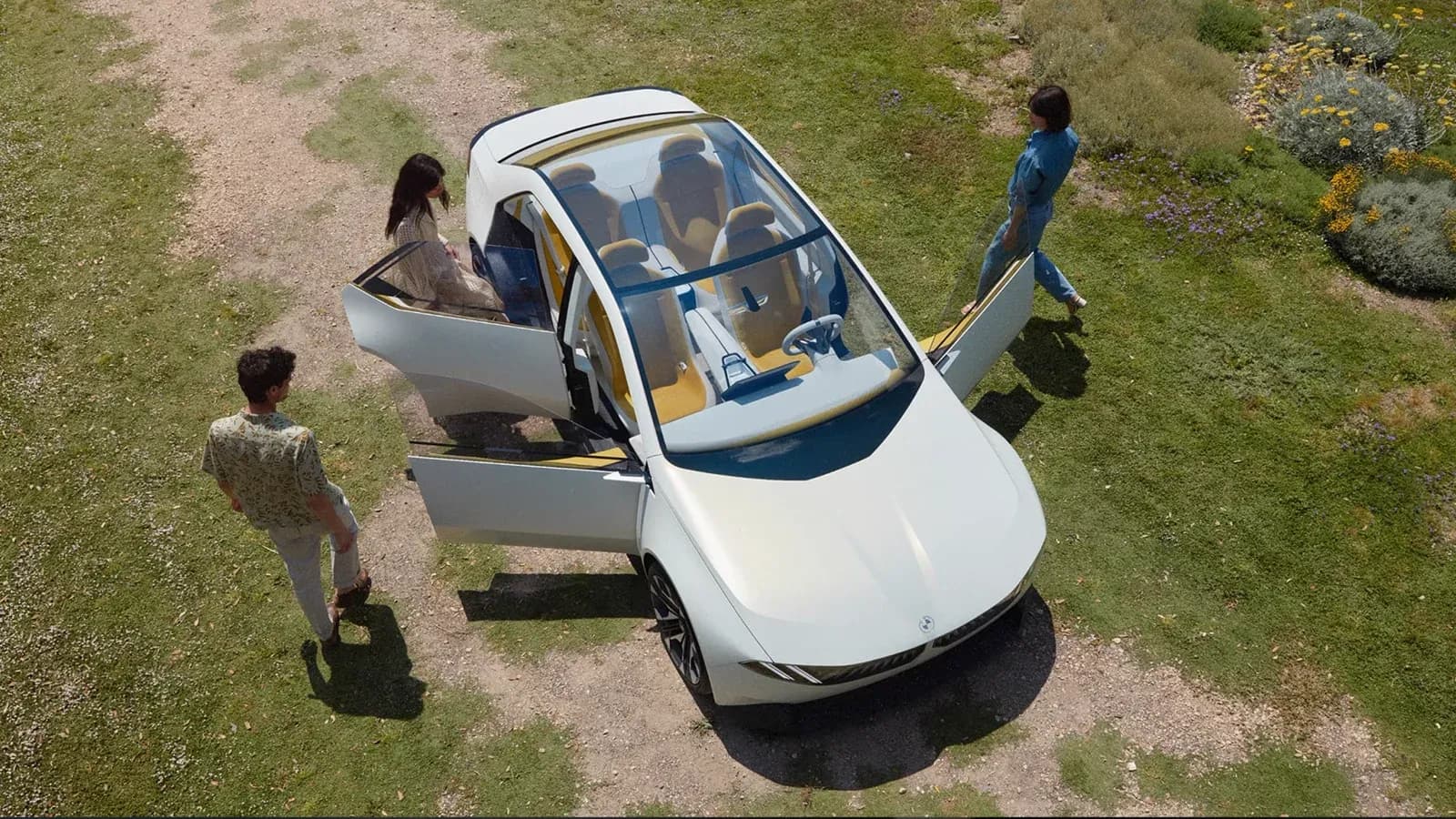 ariel shot of 2026 BMW 3-Series EV