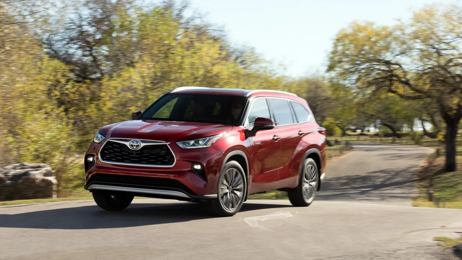 Red hybrid SUV for families