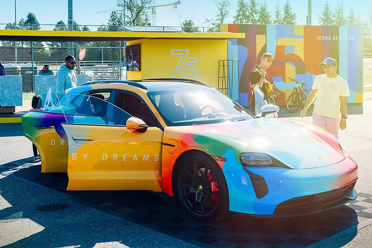 Porsche Taycan in branded livery
