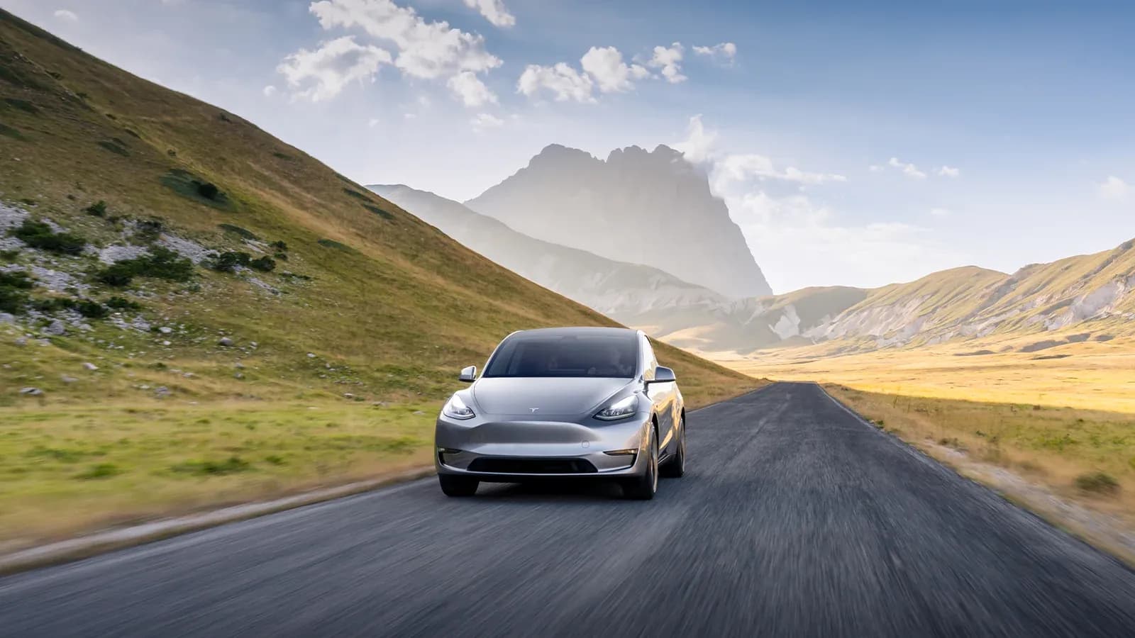 Tesla Model Y long range RDW driving on the road 