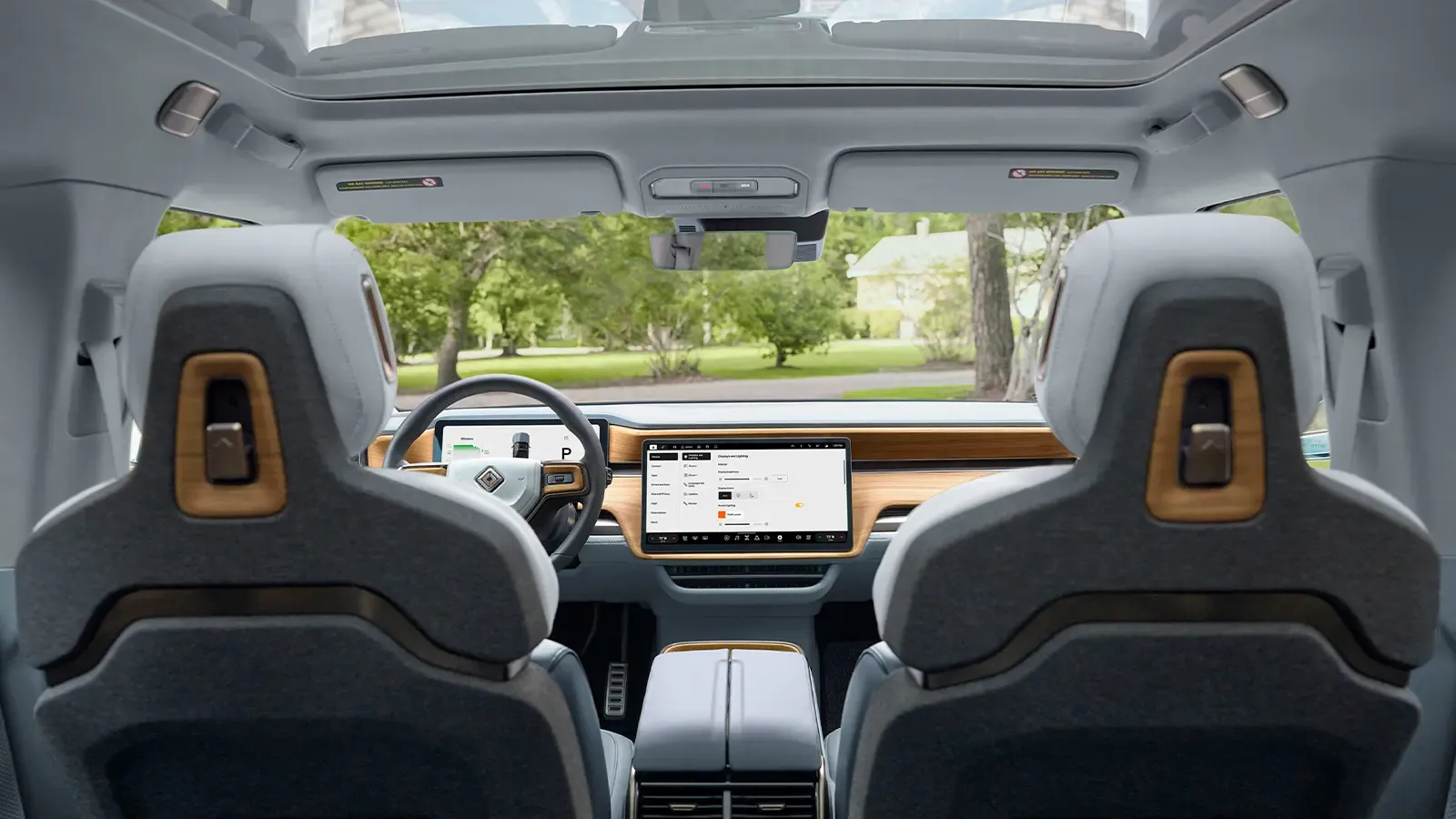 interior shot of the front of a vehicle 