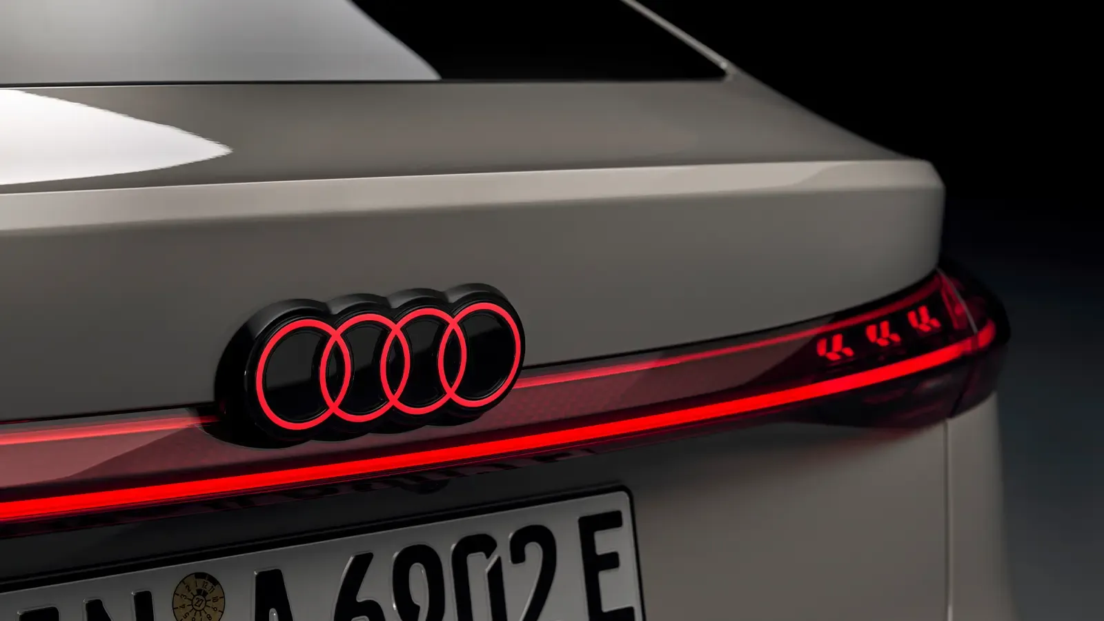 close up of Audi A6 e-tron rear lights 