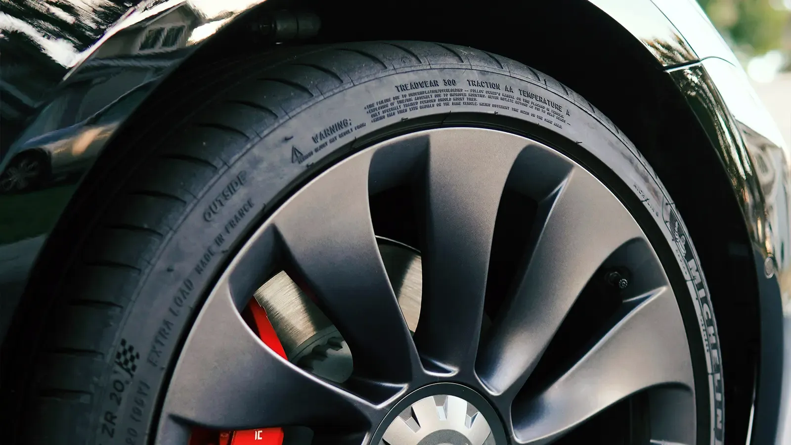 close up of EV tire 