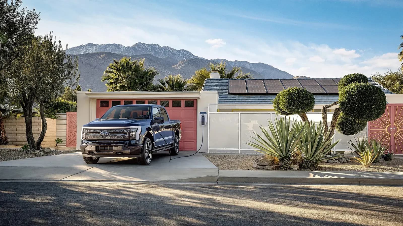Ford EV parked in driveway