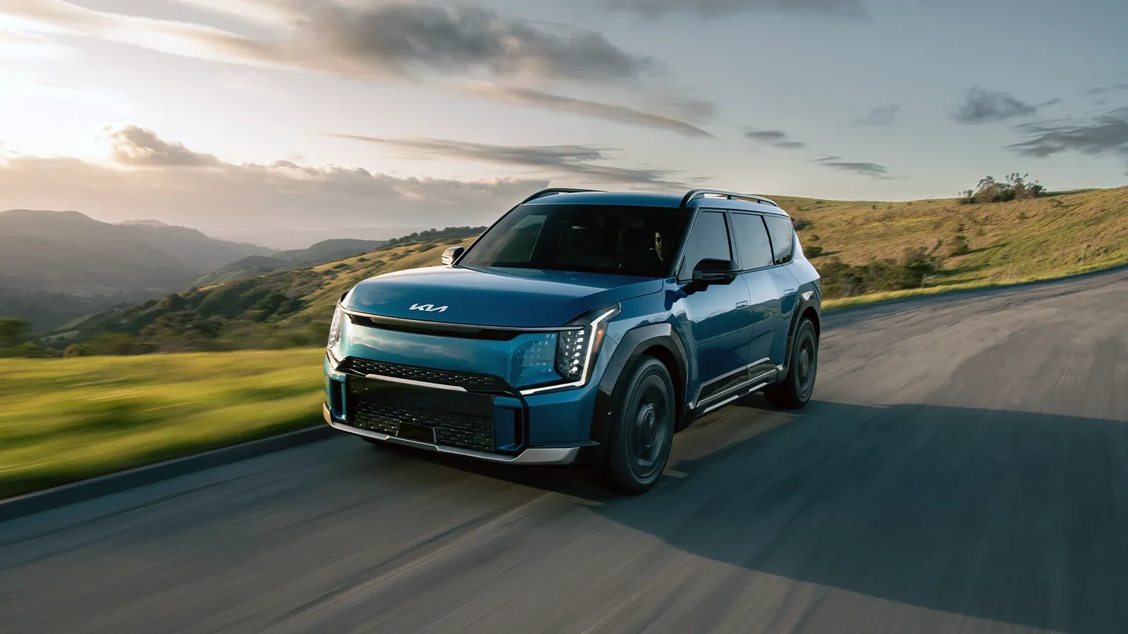 electric SUV driving on the road