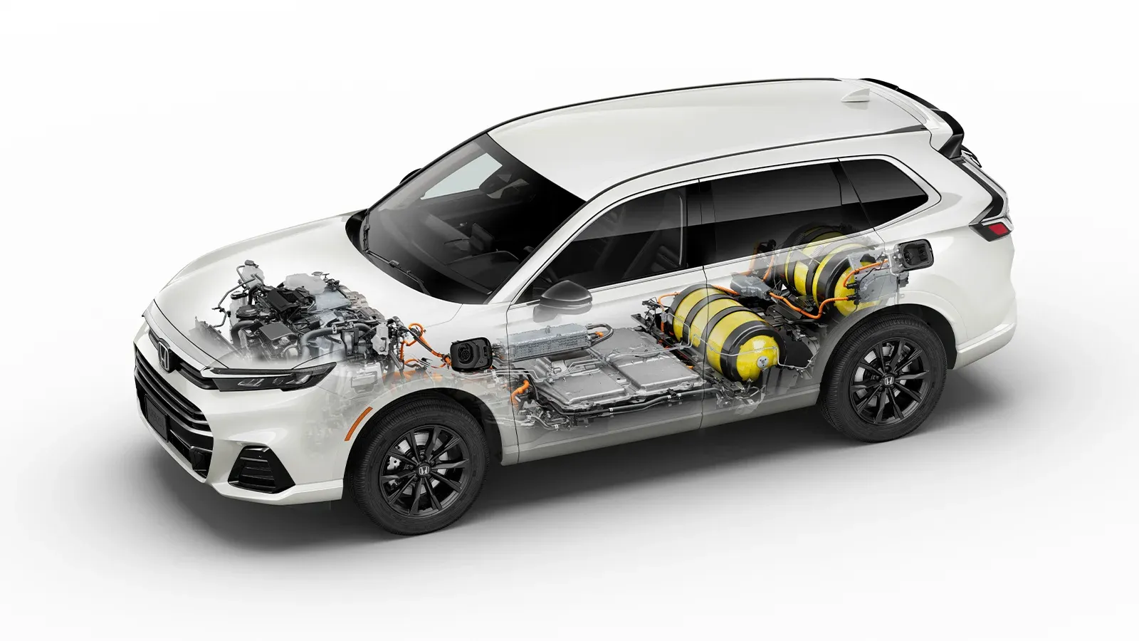 x-ray picture of a hydrogen fuel cell SUV