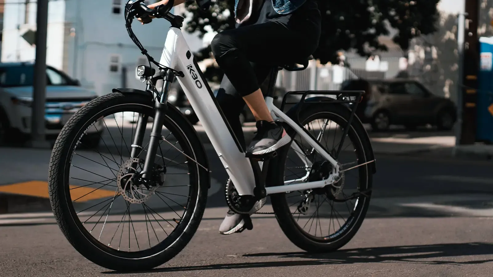 person riding an e-bike