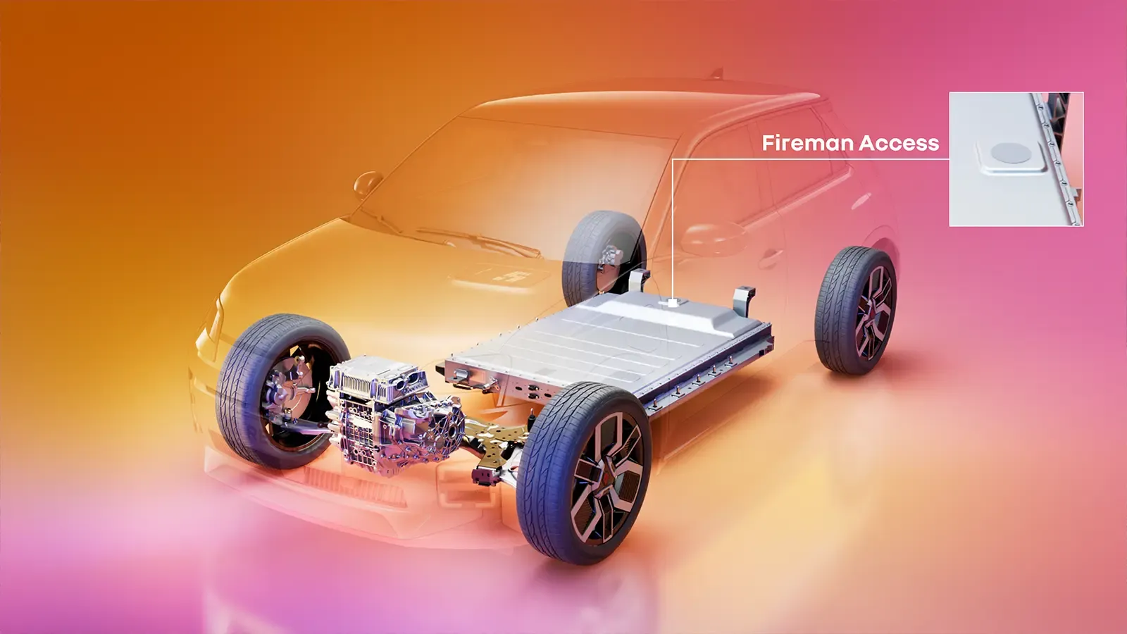 Fireman's Access port on the body of an EV frame.