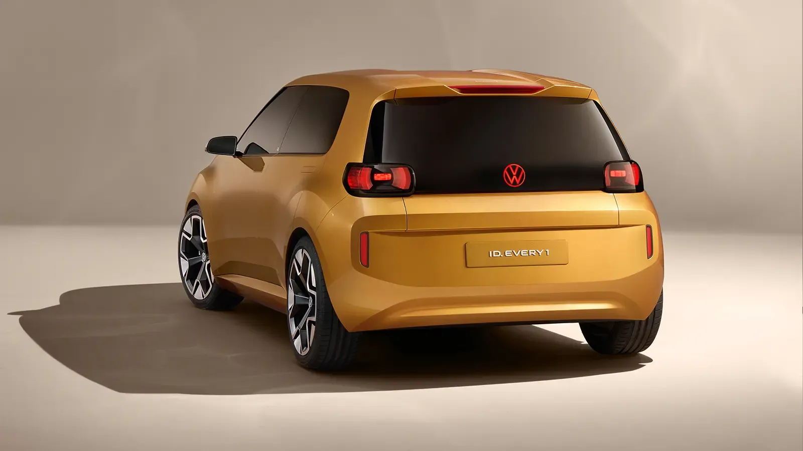 Yellow Volkswagen ID.1 rear view.