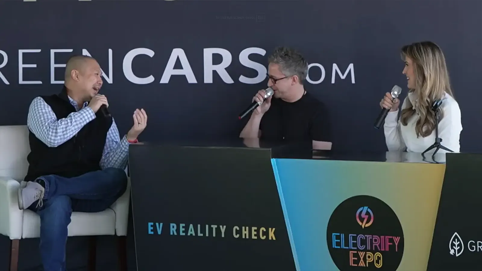Three panel speakers at Electrify expo in Orlando 2025.