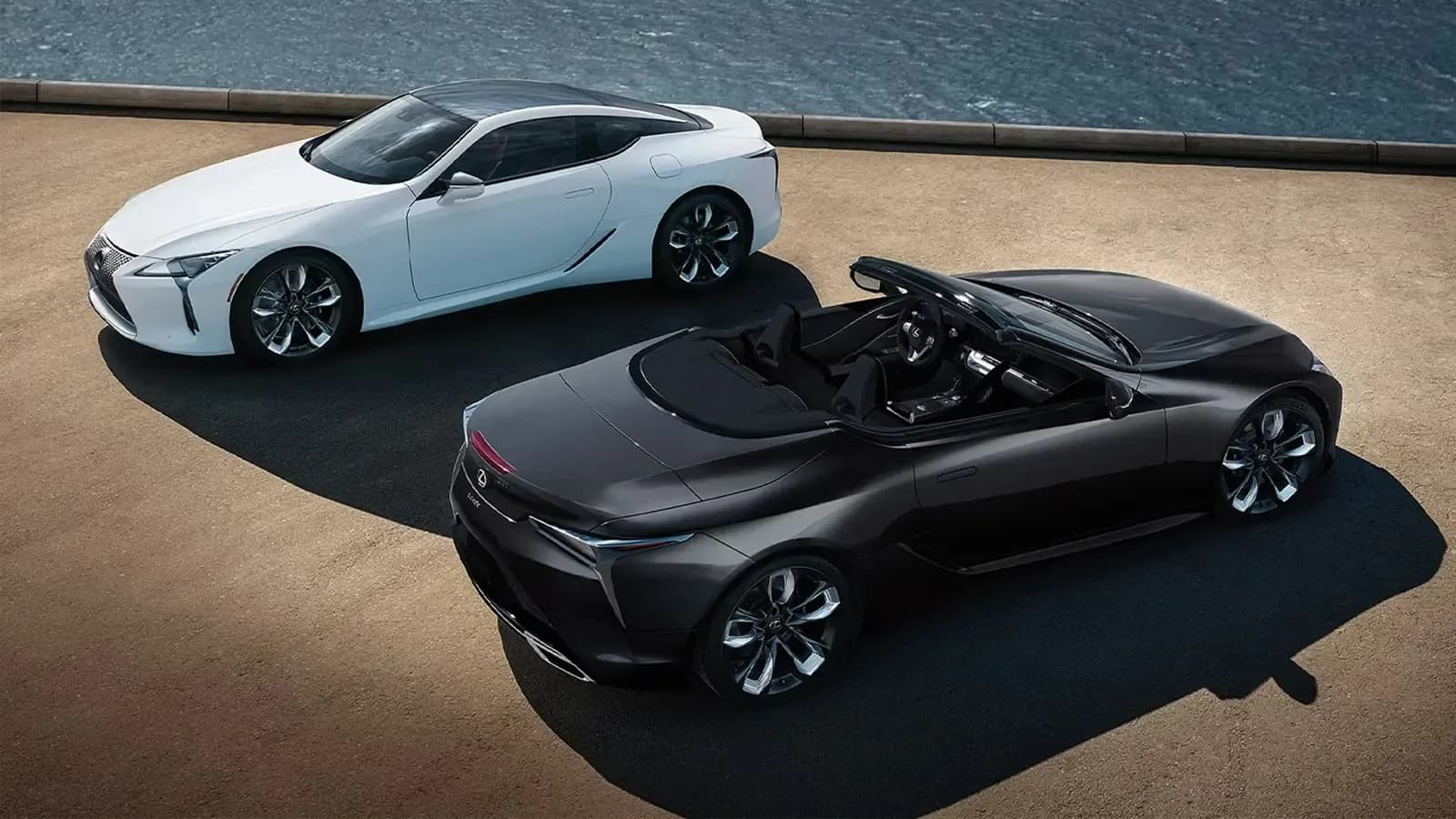 two Lexus LC500h's