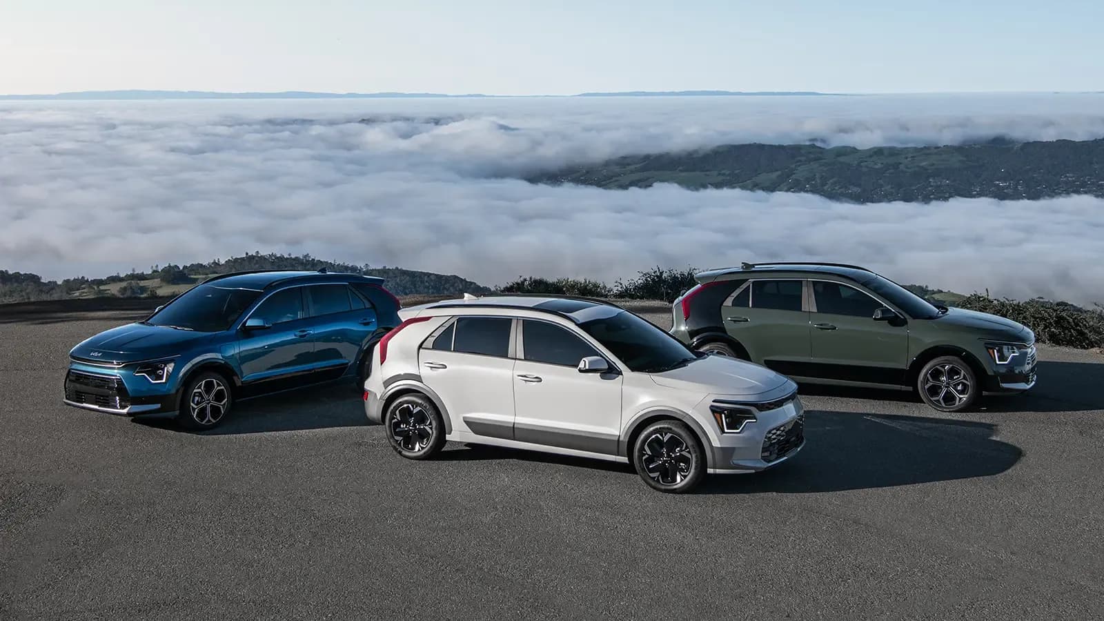 Line-up of the 2025 Kia Niro's