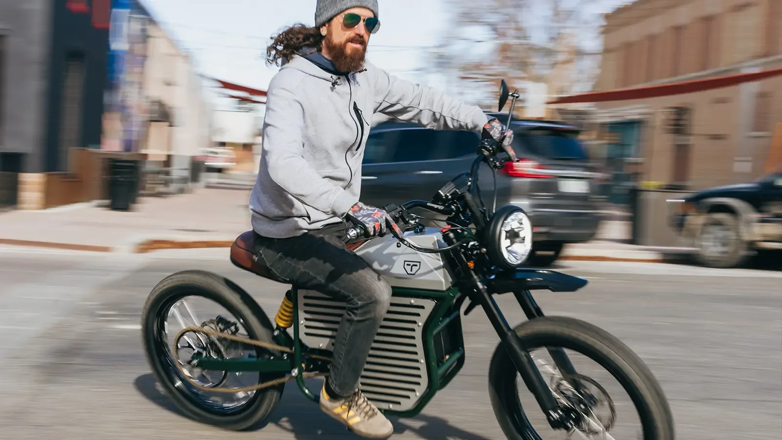 Terra bike bieng ridden in an urban area