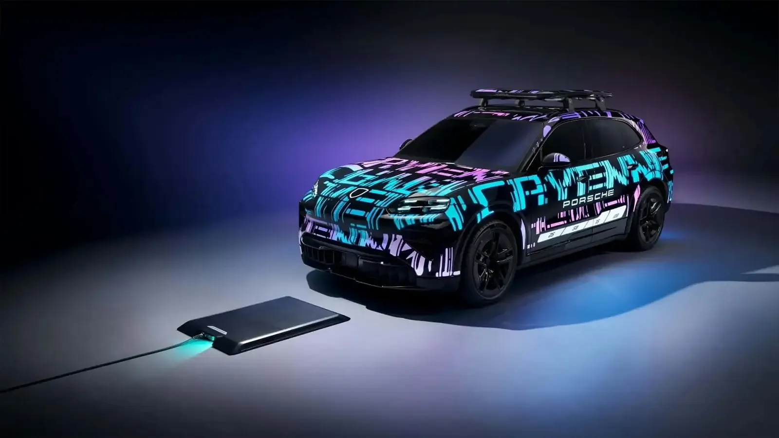Concept of the Porsche vehicle and wireless charging