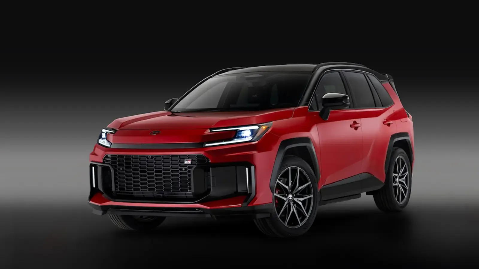 A red 2026 Toyota RAV4 GR sport