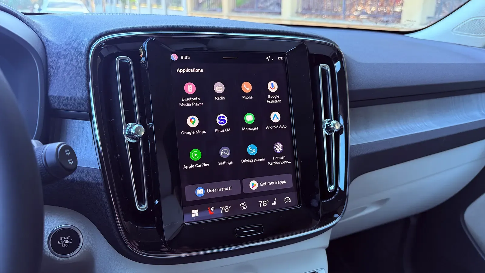 A 2026 Volvo XC40 center console HUD