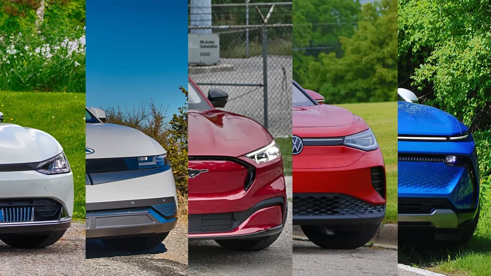 A side by side five best used EV's under 25k 