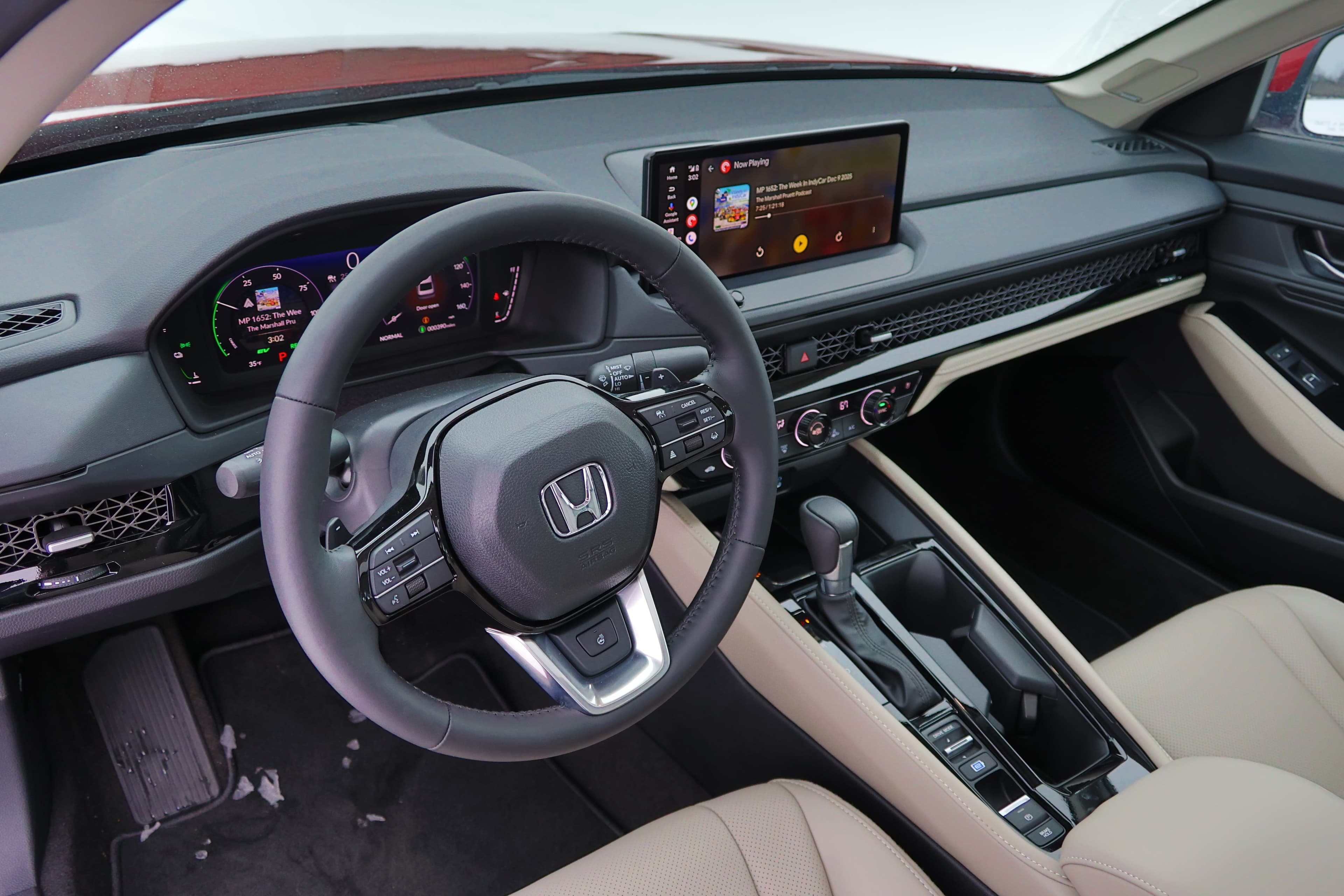 The interior view of the 2026 honda accord hybrid driver HUD