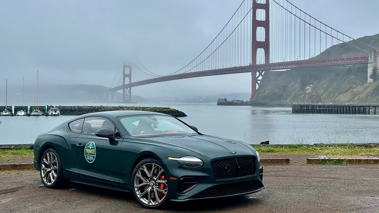 2026 Bentley Continental GT S PHEV Standing next to the Golden Gate Bridge