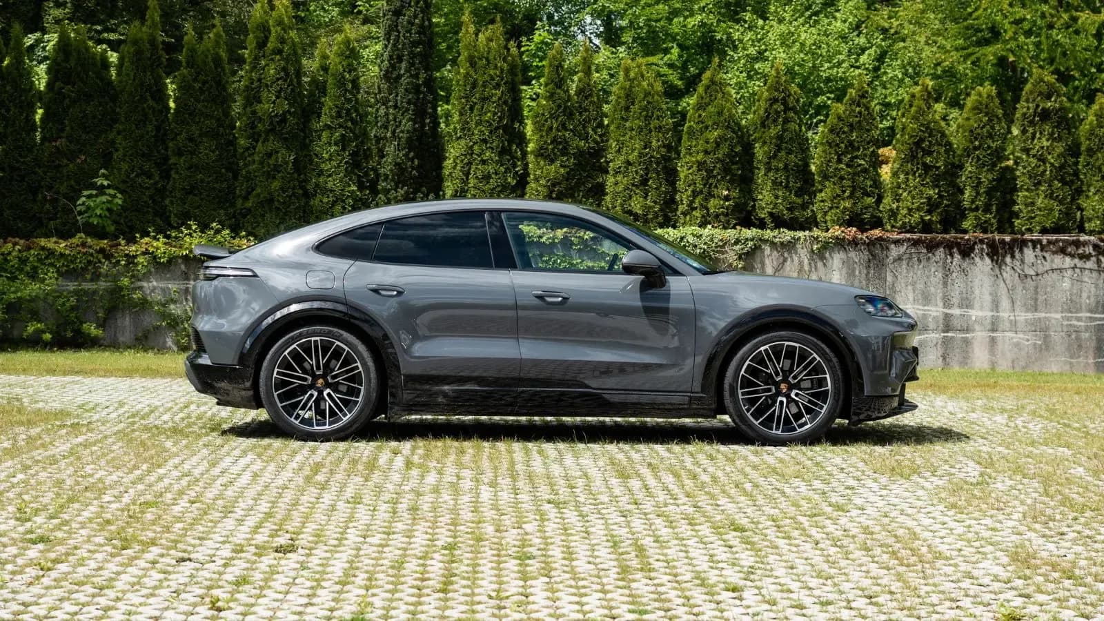 2026 Porsche Cayenne Coupe Electric First Drive parked in a driveway