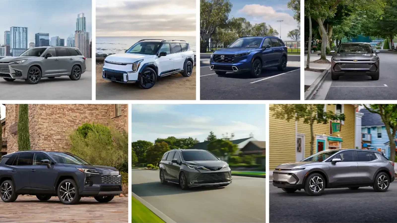 Collective image of best hybrid family vehicles