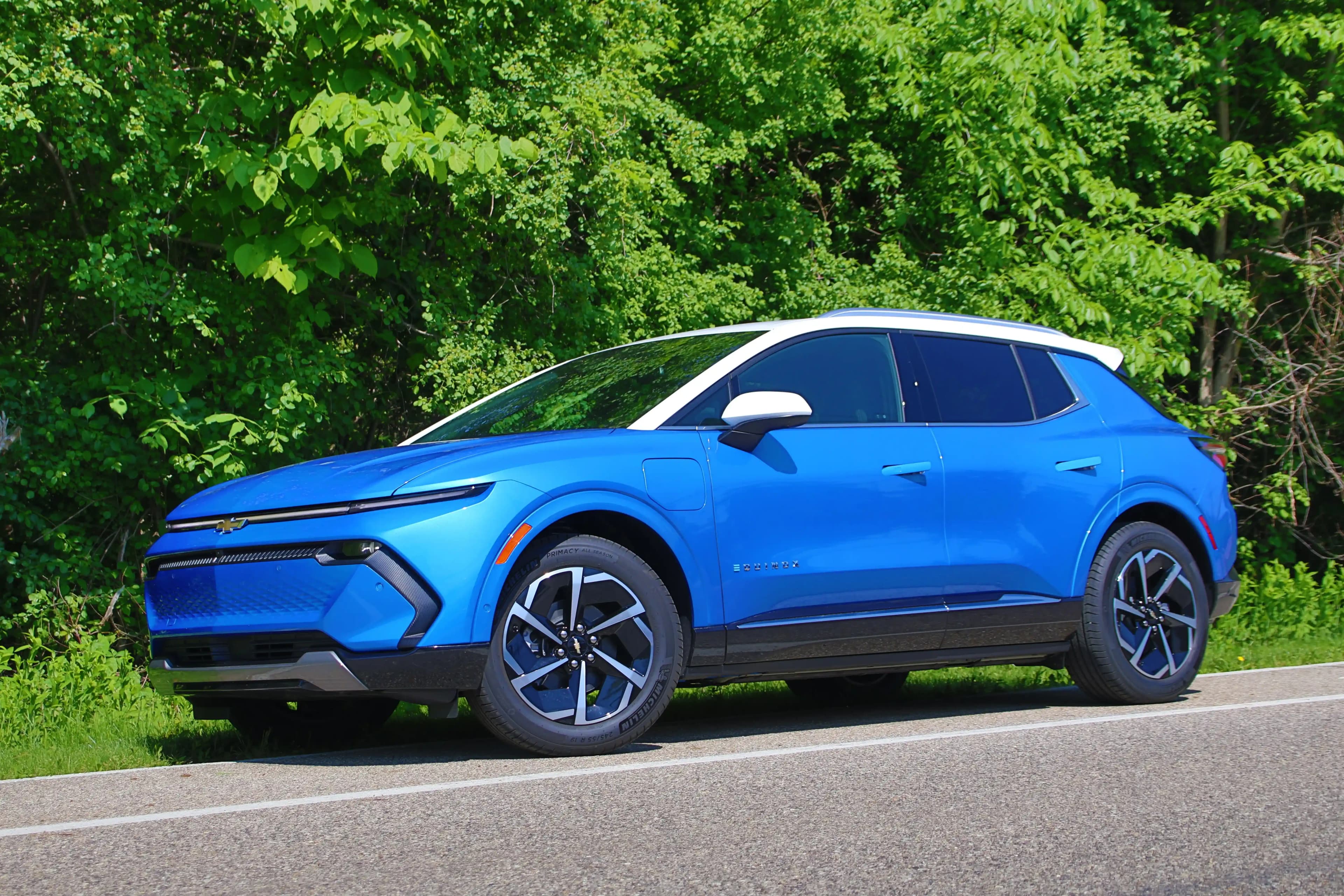 Blue 2027 Chevrolet Equinox EV Angled Exterior Profile