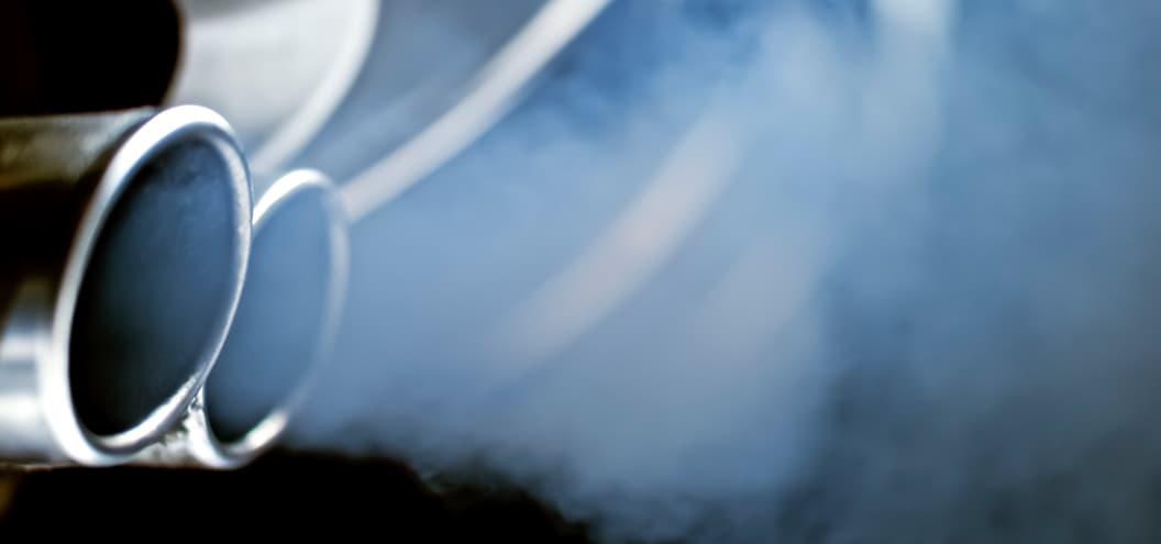 exhaust of car emitting CO2