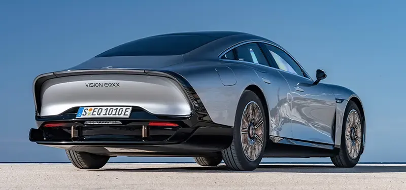 rear 3/4 shot of the EQXX