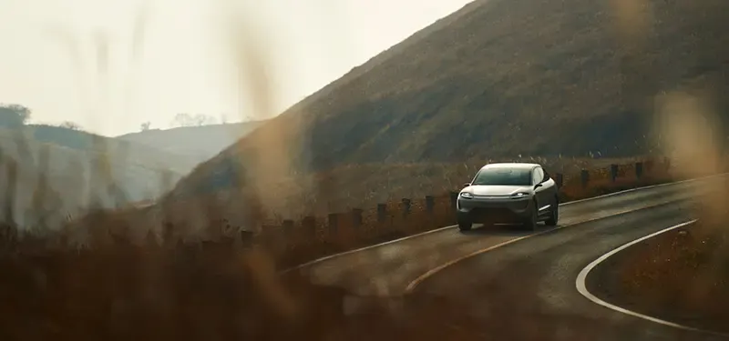 Sony EV SUV Driving Road