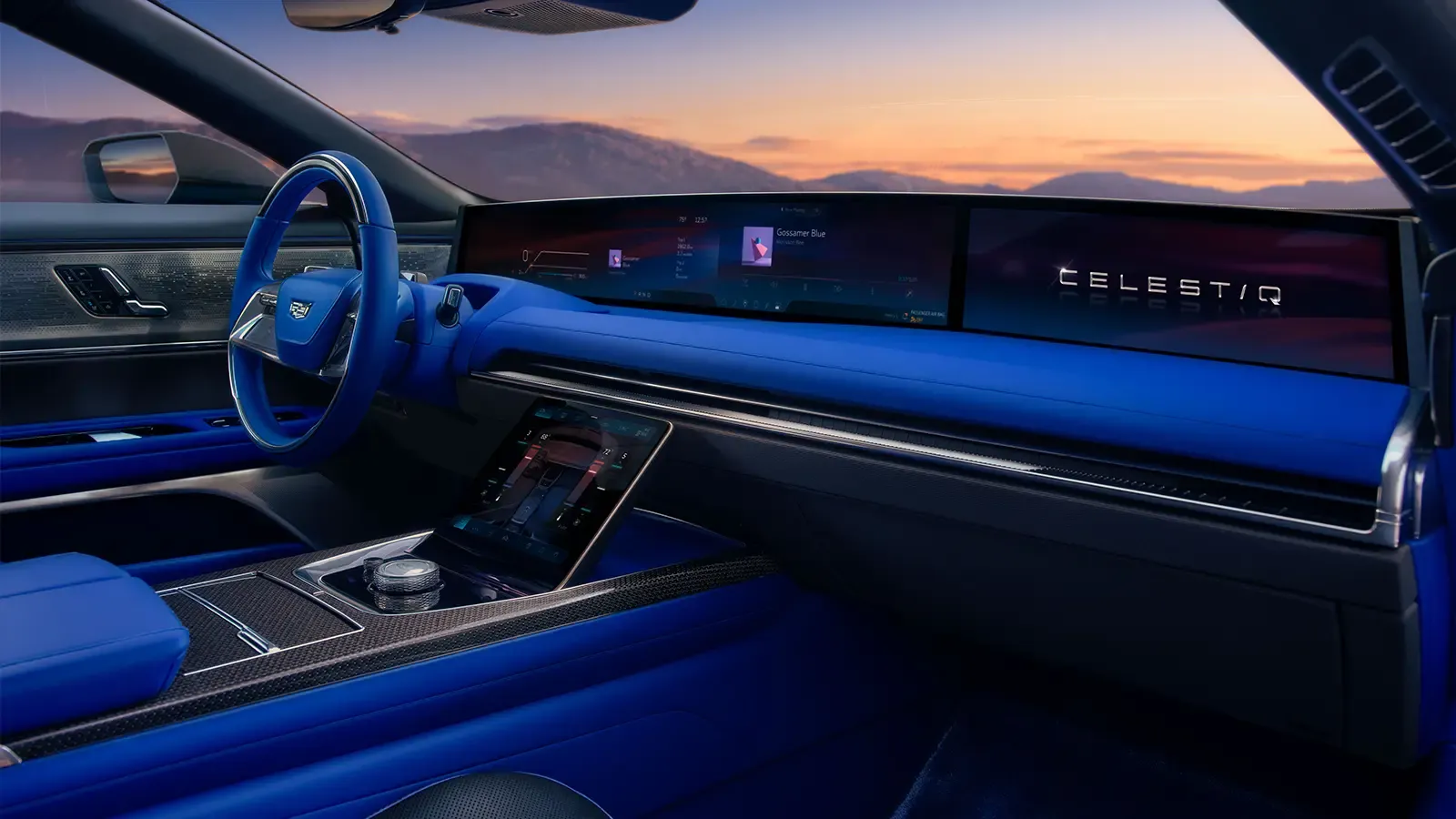 Cadillac Celestiq Blue Interior Tech and Dash