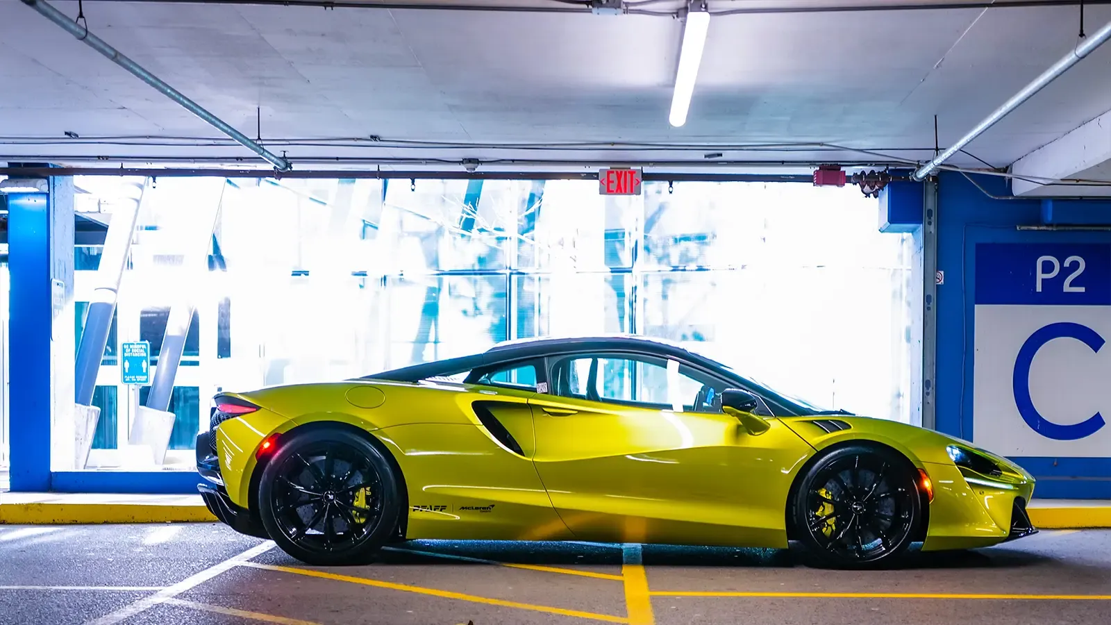 Mclaren Artura in parking garage