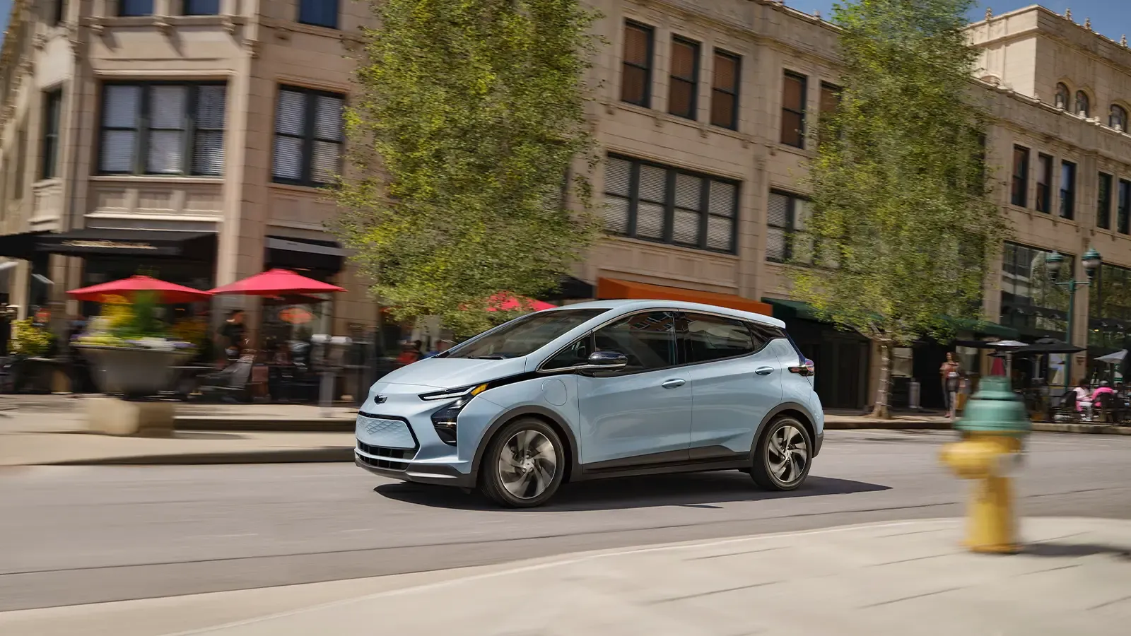 Chevrolet Bolt driving through the city
