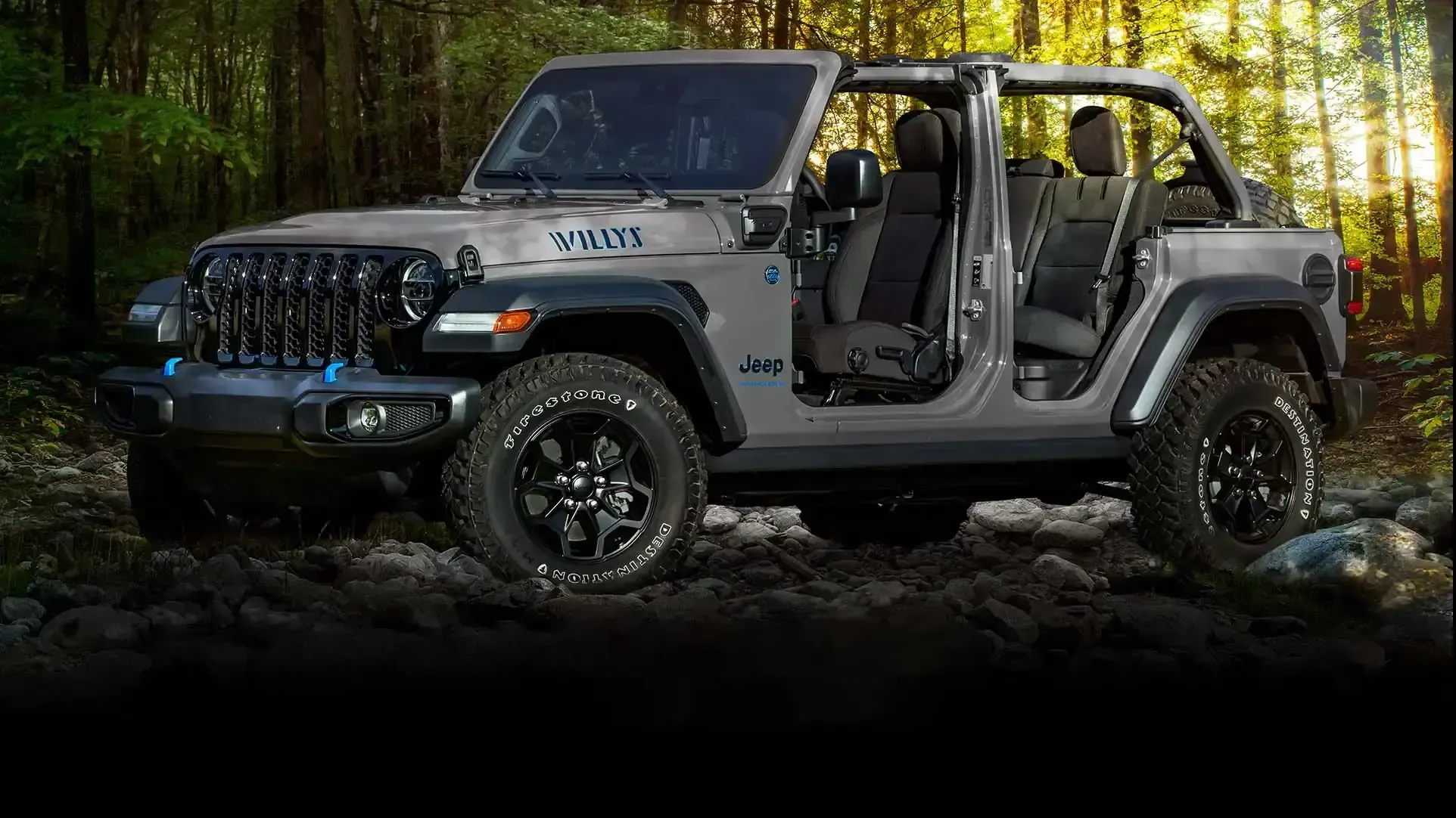 Jeep Wrangler Willys 4xe with doors removed